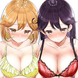 This is a pixiv picture whose title is 【クイズ】どっちがブラでどっちが水着でしょう！？答えは2枚目！.