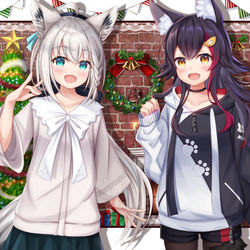 This is a pixiv picture whose title is フブミオクリスマス.