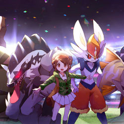 This is a pixiv picture whose title is ガラルチャンピオン記念！.