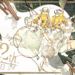 This is a pixiv picture whose title is 鏡音生誕祭（カウントダウン）.