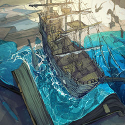 This is a pixiv picture whose title is まもなく出航.