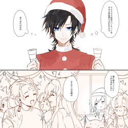 This is a pixiv picture whose title is ぎゆしのちゃんクリスマス漫画🎄.