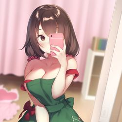 This is a pixiv picture whose title is 裸エプロン優衣.