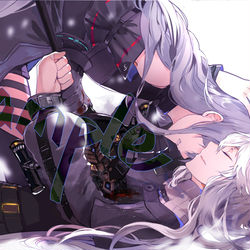This is a pixiv picture whose title is 深海猎人的最后 斯卡蒂x幽灵鲨.