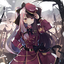 This is a pixiv picture whose title is 軍服夜見さん.