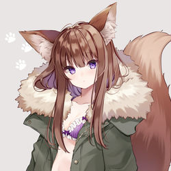 This is a pixiv picture whose title is モッズコートけもみみっ娘.