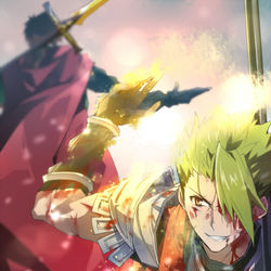 This is a pixiv picture whose title is 不毀の極槍.