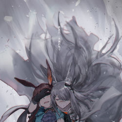 This is a pixiv picture whose title is 黑兔子，白兔子.