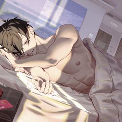 This is a pixiv picture whose title is 目を開けた朝.