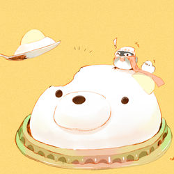 This is a pixiv picture whose title is しろくまケーキ.