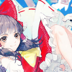 This is a pixiv picture whose title is 霊夢ちゃんす.