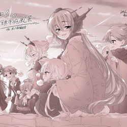 This is a pixiv picture whose title is 年末！…の鎮守府風景！.