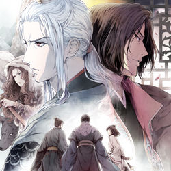This is a pixiv picture whose title is 白銀の墟 玄の月.