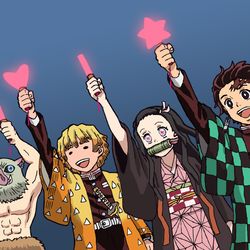 This is a pixiv picture whose title is LiSAさん応援隊になったかまぼこ隊.