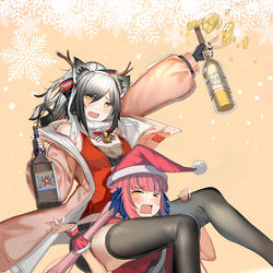 This is a pixiv picture whose title is 关于把喝醉的黑背回家的锡兰.