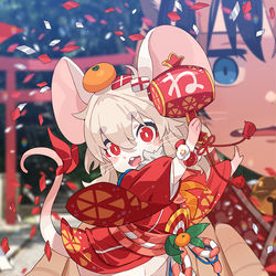 This is a pixiv picture whose title is おめでとうございまチュー.