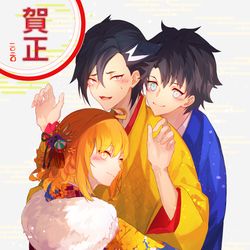 This is a pixiv picture whose title is 笑顔の絶えない一年になりますように.