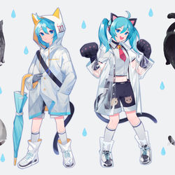 This is a pixiv picture whose title is 猫猫雨.