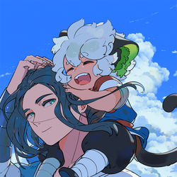 This is a pixiv picture whose title is 羅小黒戦記.