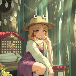 This is a pixiv picture whose title is 洩矢諏訪子.