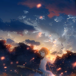 This is a pixiv picture whose title is 明日へ歌う.