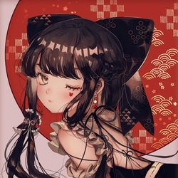 This is a pixiv picture whose title is 黒霊夢。.