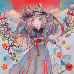 This is a pixiv picture whose title is 🎍2  0  2  0🐭.