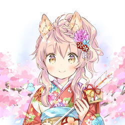 This is a pixiv picture whose title is 描き初めオオカミちゃん.