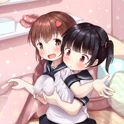 This is a pixiv picture whose title is 悪さをするのはこのおっぱいかぁー！【リクエスト絵】.