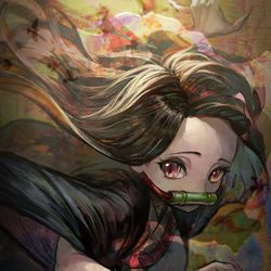 This is a pixiv picture whose title is 「かまぼこ隊-鬼の少女-竈門禰豆子」【メイキングあり】.