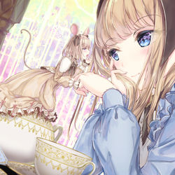 This is a pixiv picture whose title is 眠りネズミ＆アリスさん.