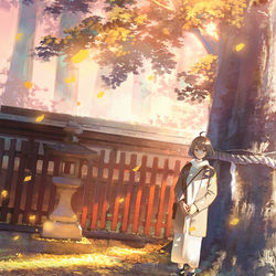 This is a pixiv picture whose title is 銀杏の木.