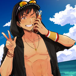 This is a pixiv picture whose title is 季節外れの夏絵.