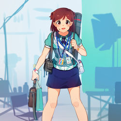 This is a pixiv picture whose title is フルアーマー青羽美咲(現場支援型).
