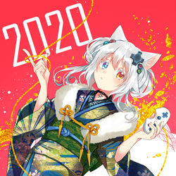 This is a pixiv picture whose title is ネコ年.