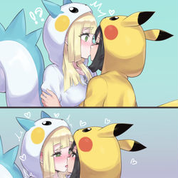This is a pixiv picture whose title is ピカミヅキとパチリーリエつづき.