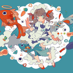 This is a pixiv picture whose title is 飽食.