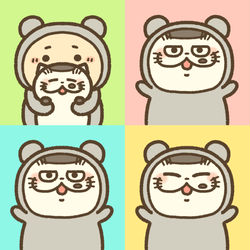 This is a pixiv picture whose title is 【おじさまと猫】フリーアイコン.