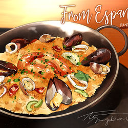 This is a pixiv picture whose title is Spanish Dinner.