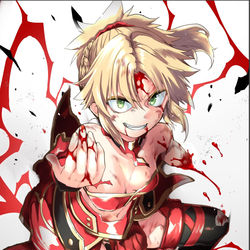This is a pixiv picture whose title is 「もう二度と～」挿絵に彩色した血モ.