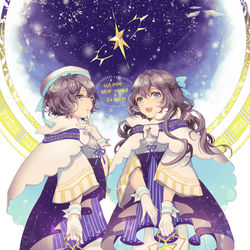 This is a pixiv picture whose title is 星の降る夜に.