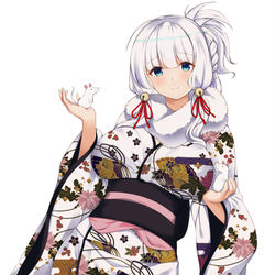 This is a pixiv picture whose title is 【アズレン】振袖【イラストリアス】.