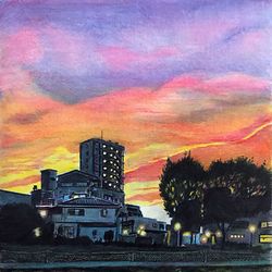 This is a pixiv picture whose title is 残照　清瀬市上清戸.