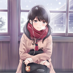 This is a pixiv picture whose title is 駅で見かける気になるあの子.