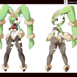This is a pixiv picture whose title is Mega Lopunny/Gardevoir.
