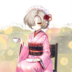 This is a pixiv picture whose title is 和服シェフィちゃん.
