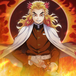 This is a pixiv picture whose title is 炎柱 煉獄杏寿郎.