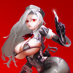 This is a pixiv picture whose title is 看？師さん.