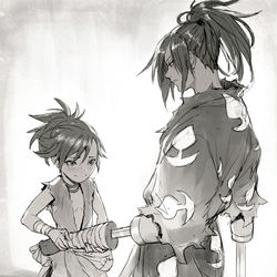 This is a pixiv picture whose title is どろろ ＋ 百鬼丸.