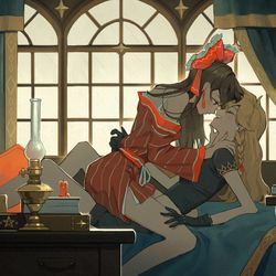 This is a pixiv picture whose title is 魔法屋里的巫女.